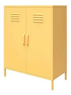 Novogratz Cache 2 Door Metal Locker Storage Cabinet -Home Comprehensive VKEFO SQ7 0000000076 YELLOW DGy