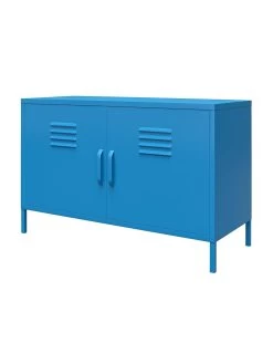 Novogratz Cache 2 Door Metal Locker Accent Cabinet - Blue -Home Comprehensive VKEGS SQ6 0000000020 BLUE SLd2