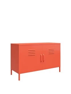 Novogratz Cache 2 Door Metal Locker Accent Cabinet - Orange -Home Comprehensive VKEGT SQ3 0000000198 ORANGE SLa