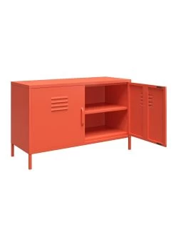 Novogratz Cache 2 Door Metal Locker Accent Cabinet - Orange -Home Comprehensive VKEGT SQ4 0000000198 ORANGE SLd