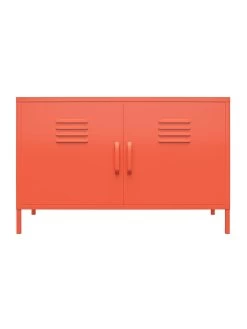Novogratz Cache 2 Door Metal Locker Accent Cabinet - Orange -Home Comprehensive VKEGT SQ6 0000000198 ORANGE SLd2