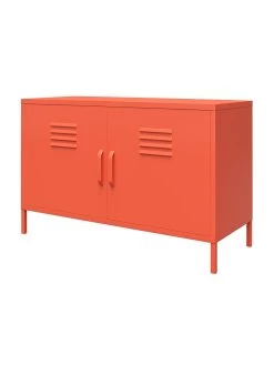 Novogratz Cache 2 Door Metal Locker Accent Cabinet - Orange -Home Comprehensive VKEGT SQ7 0000000198 ORANGE DGy