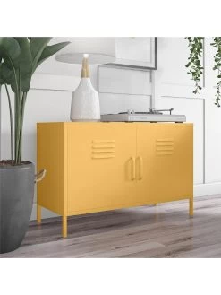 Novogratz Cache 2 Door Metal Locker Accent Cabinet - Yellow