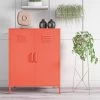 Novogratz Cache 2 Door Metal Locker Storage Cabinet - Orange