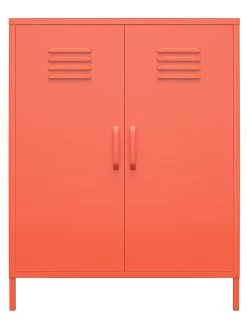 Novogratz Cache 2 Door Metal Locker Storage Cabinet - Orange -Home Comprehensive VKEGW SQ6 0000000198 ORANGE SLd2
