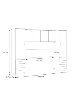 Panama Overbed Wardrobe - FSC® Certified 15 Panama Overbed Wardrobe - FSC® Certified -Home Comprehensive VLFDE SQ7 0000000006 OAK DGy
