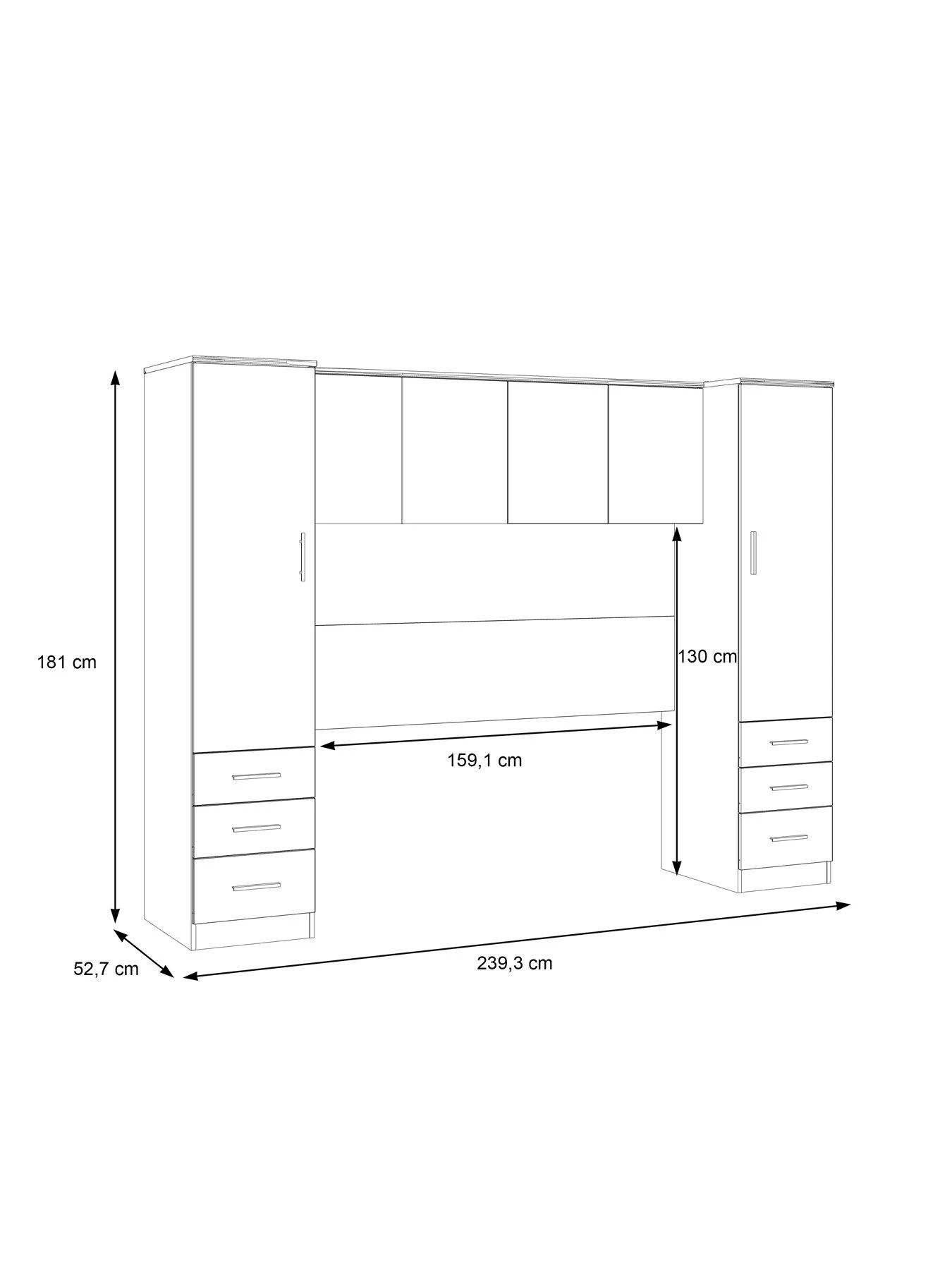 Panama Overbed Wardrobe - FSC® Certified 9 Panama Overbed Wardrobe - FSC® Certified - Image 7