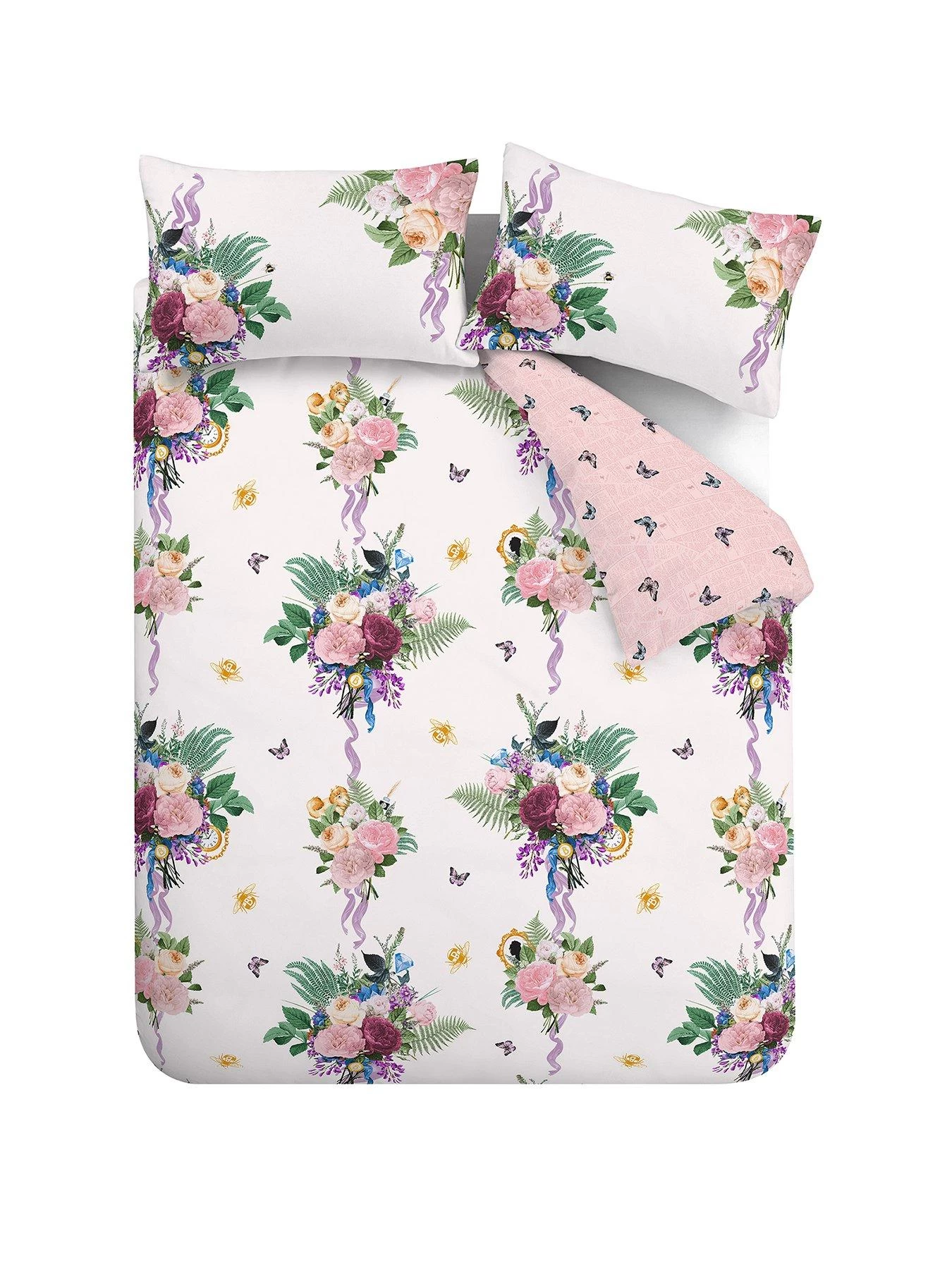 Bridgerton By Catherine Lansfield Wallflower Duvet Cover Set - Natural 4 Bridgerton By Catherine Lansfield Wallflower Duvet Cover Set - Natural - Image 2
