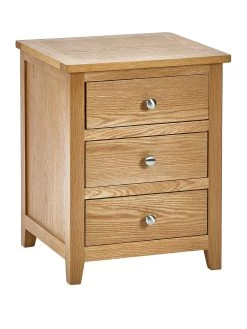 Julian Bowen Mallory 3 Drawer Bedside -Home Comprehensive VLTP8 SQ3 0000000006 OAK SLa