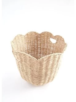 Lucy Mecklenburgh Home Scalloped Round Storage Basket – 37 Cm -Home Comprehensive VLUF8 SQ4 0000000003 NATURAL SLd