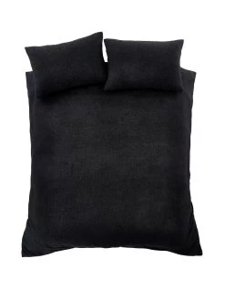 Catherine Lansfield Boucle Duvet Cover Set - Black -Home Comprehensive VMBK9 SQ2 0000000004 BLACK SLf