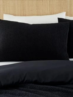 Catherine Lansfield Boucle Duvet Cover Set - Black -Home Comprehensive VMBK9 SQ3 0000000004 BLACK SLd