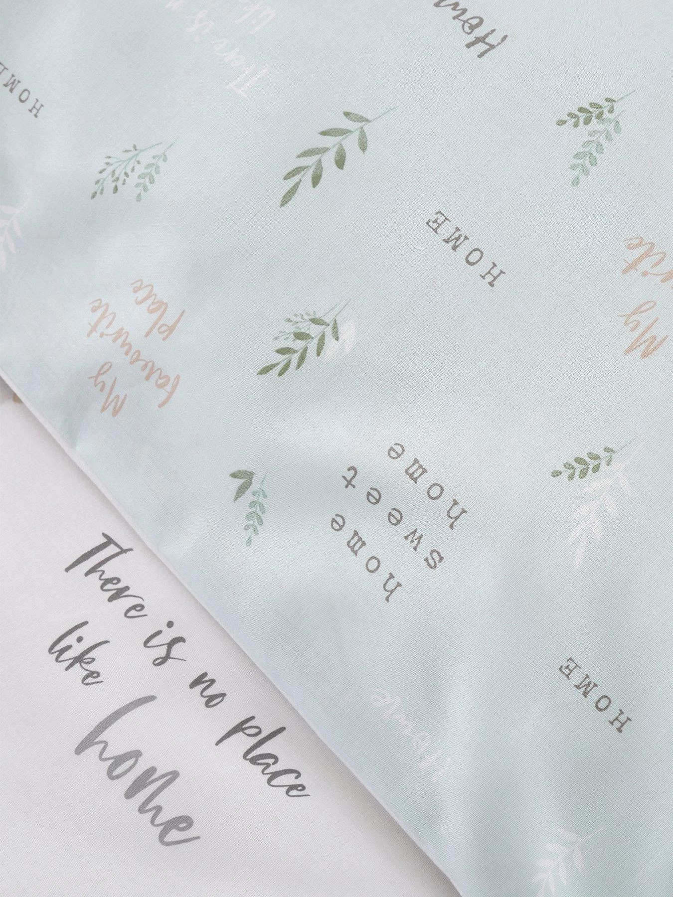 Catherine Lansfield Home Sweet Home Duvet Cover Set - Seafoam 7 Catherine Lansfield Home Sweet Home Duvet Cover Set - Seafoam - Image 5