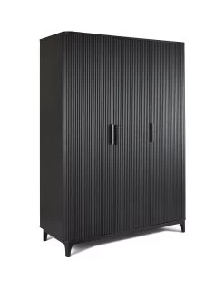 Carina 3 Door Wardrobe - Black -Home Comprehensive VMD93 SQ3 0000000004 BLACK SLa