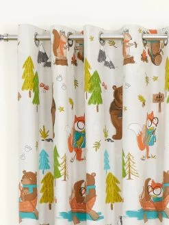 Catherine Lansfield Woodland Adventure 66x72 Inch Reversible Eyelet Curtains -Home Comprehensive VMRKV SQ4 0000000013 WHITE SLd1