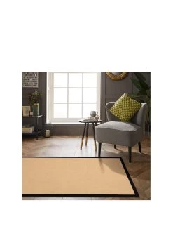 Esselle Swinton Sisal Jute Black Colour Boucle Runner -Home Comprehensive VNGEA SQ2 0000000003 NATURAL RSr