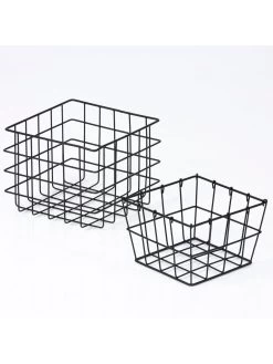 Esselle Addiscombe Set Of 2 Nested Metal Black Square 8 Esselle Addiscombe Set Of 2 Nested Metal Black Square -Home Comprehensive VNGF8 SQ2 0000000004 BLACK SLd