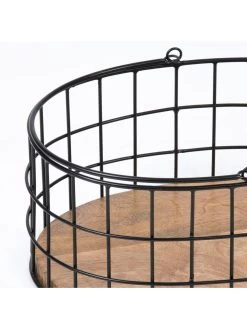 Esselle Aldwych Metal Wood Base With Handles Set Of 2 -Home Comprehensive VNGF9 SQ4 0000000004 BLACK SLd2