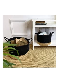 Esselle Beddington Set Of 2 Cotton & Jute Baskets