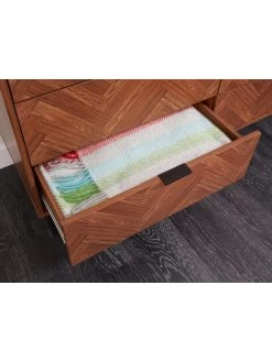 Lloyd Pascal Chevron 6 Drawer Chest With Metal Legs -Home Comprehensive VNOFY SQ5 0000000143 BROWN SLd1