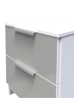 SWIFT Adair Ready Assembled 2 Drawer Bedside Cabinet -Home Comprehensive VNOGD SQ4 0000000563 GREY GLOSS SLd