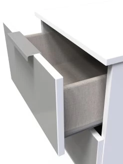SWIFT Adair Ready Assembled 2 Drawer Bedside Cabinet -Home Comprehensive VNOGD SQ5 0000000563 GREY GLOSS SLd1