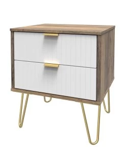 SWIFT Andie Ready Assembled 2 Drawer Bedside Cabinet 10 SWIFT Andie Ready Assembled 2 Drawer Bedside Cabinet -Home Comprehensive VNOHM SQ3 0000000013 WHITE SLa