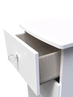 SWIFT Lumiere Ready Assembled 3 Drawer Bedside Cabinet With Led Lights 10 SWIFT Lumiere Ready Assembled 3 Drawer Bedside Cabinet With Led Lights -Home Comprehensive VNOID SQ5 0000000559 WHITE GLOSS SLd1