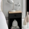 Lloyd Pascal Henley 1 Draw Bedside With Cup Handles -Home Comprehensive VNOJM SQ1 0000000540 BLACK OAK RSr