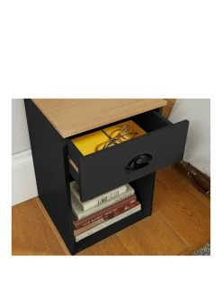 Lloyd Pascal Henley 1 Draw Bedside With Cup Handles 9 Lloyd Pascal Henley 1 Draw Bedside With Cup Handles -Home Comprehensive VNOJM SQ3 0000000540 BLACK OAK SLa