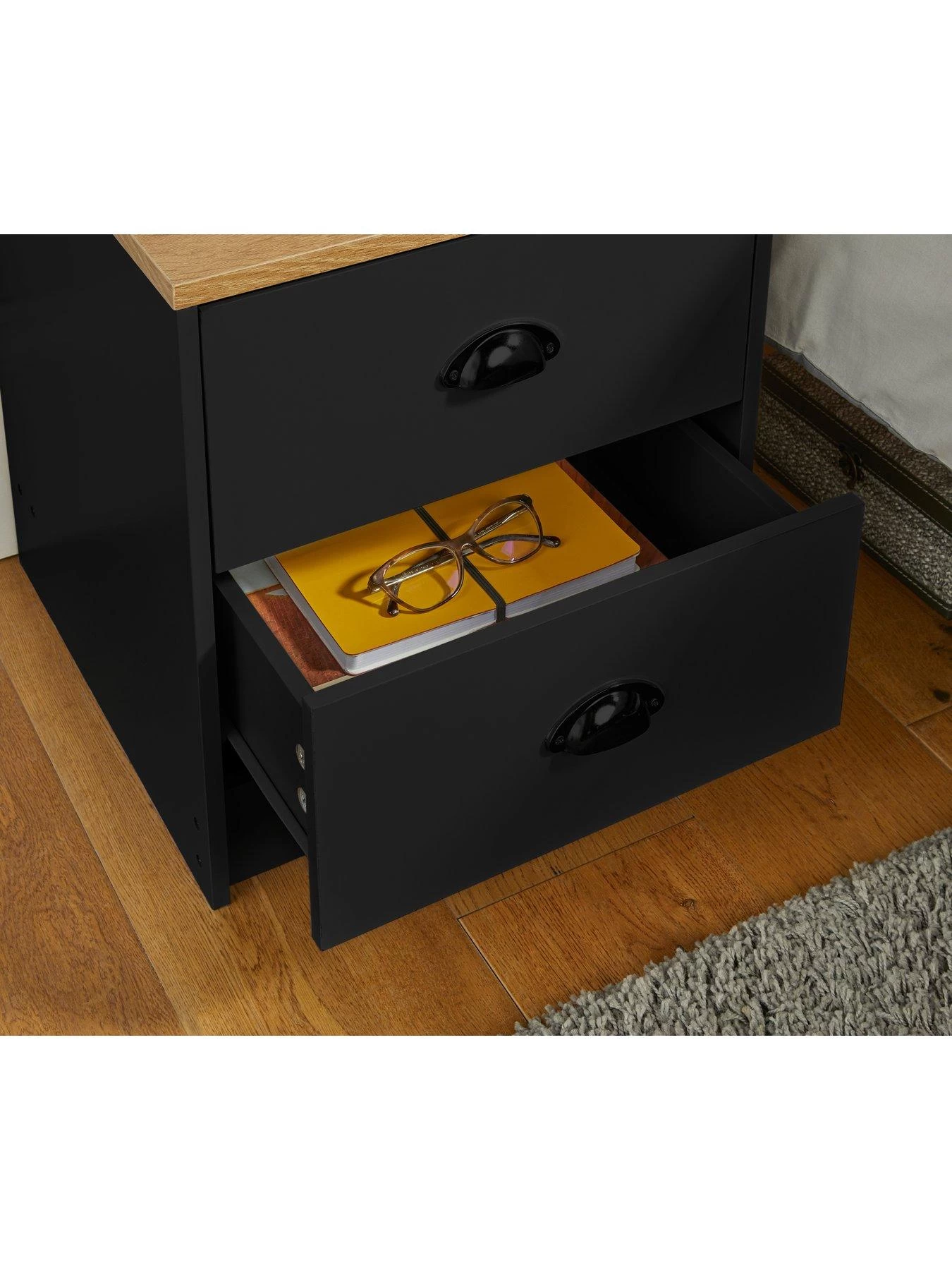 Lloyd Pascal Henley 2 Draw Bedside With Cup Handles 6 Lloyd Pascal Henley 2 Draw Bedside With Cup Handles - Image 4