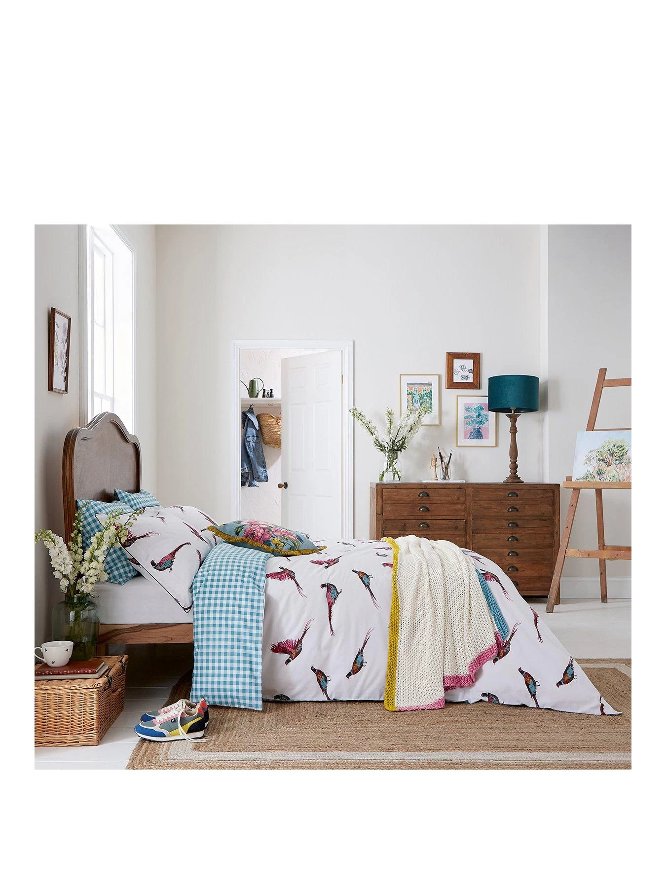Joules Patterdale Pheasants 100% Cotton Percale Duvet Cover Set 4 Joules Patterdale Pheasants 100% Cotton Percale Duvet Cover Set - Image 2