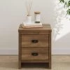 GFW Boston 2 Drawer Bedside Chest - Oak