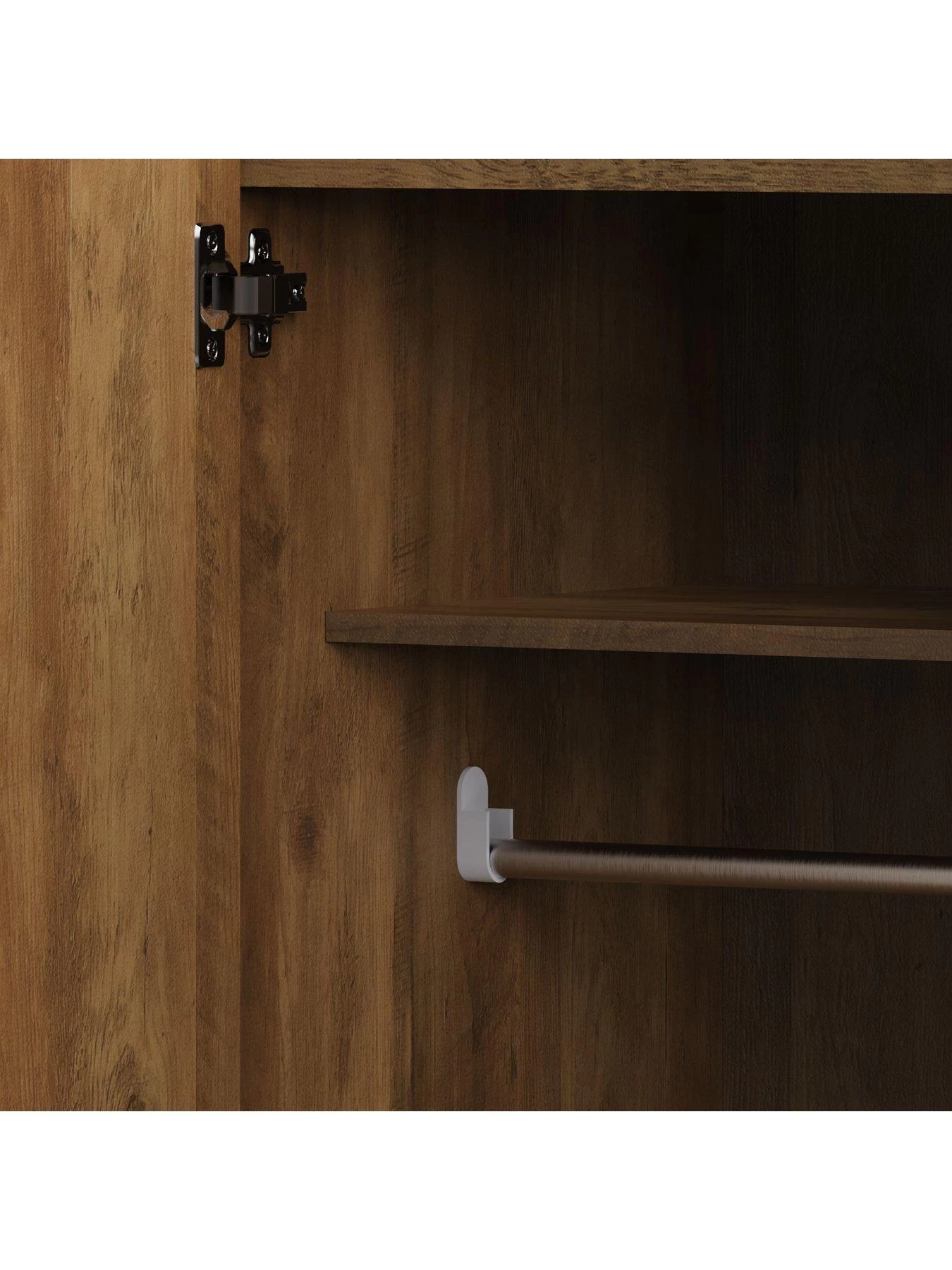 GFW Boston 3 Door Wardrobe - Oak 8 GFW Boston 3 Door Wardrobe - Oak - Image 6