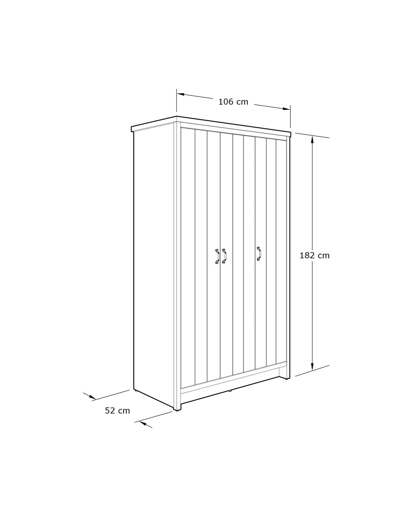 GFW Boston 3 Door Wardrobe - Oak 9 GFW Boston 3 Door Wardrobe - Oak - Image 7