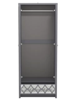 GFW Arianna 2 Door, 1 Drawer Wardrobe -Home Comprehensive VO4P2 SQ4 0000000005 GREY SLd
