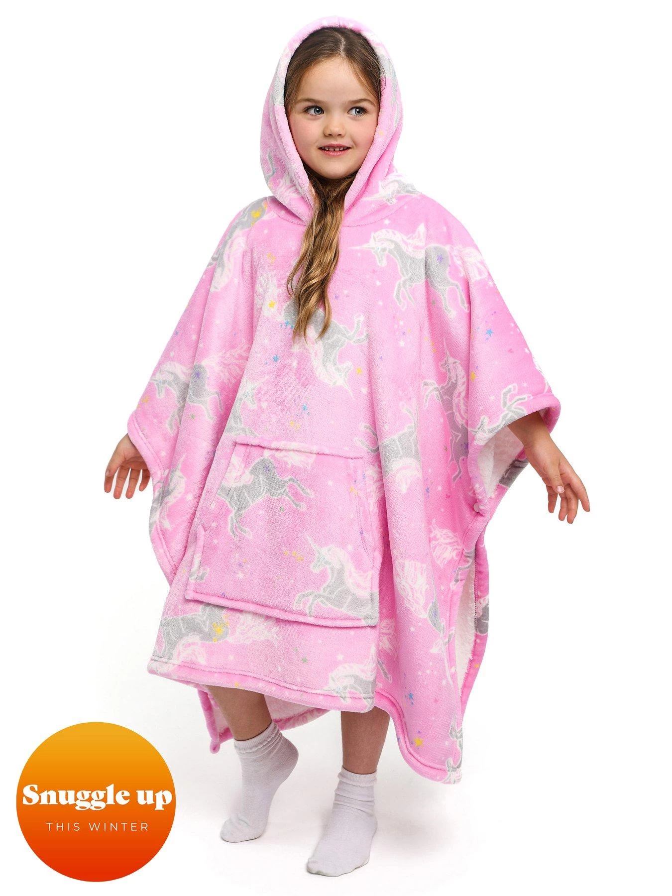 Bedlam Unicorn Pink Fleece Poncho 3 Bedlam Unicorn Pink Fleece Poncho