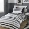 Bedlam Beckette Stripe Monochrome Duvet Cover Set 2 Bedlam Beckette Stripe Monochrome Duvet Cover Set -Home Comprehensive VO8KD SQ1 0000000004 BLACK RSr