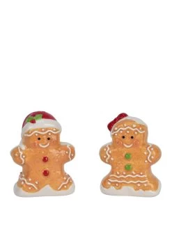 Very Home Set Of Christmas Gingerbread Salt And Pepper Shakers