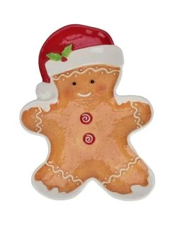 Very Home Ceramic Christmas Gingerbread Plate