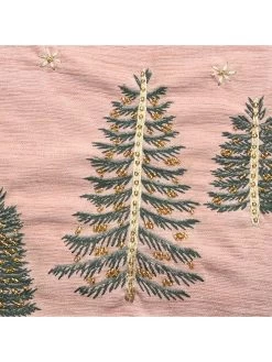 Very Home Hand Embroidered Christmas Table Runner - Pink 7 Very Home Hand Embroidered Christmas Table Runner - Pink -Home Comprehensive VOLEP SQ3 0000000173 PINK GREEN SLd1