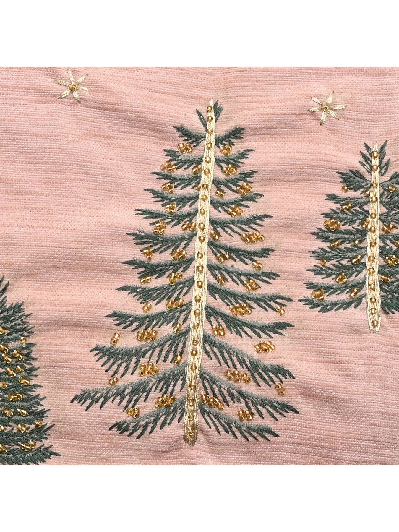 Very Home Hand Embroidered Christmas Table Runner - Pink 5 Very Home Hand Embroidered Christmas Table Runner - Pink - Image 3