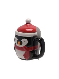 Very Home Lidded Penguin Mug With Spoon -Home Comprehensive VOLEW SQ3 0000000029 MULTI SLd1
