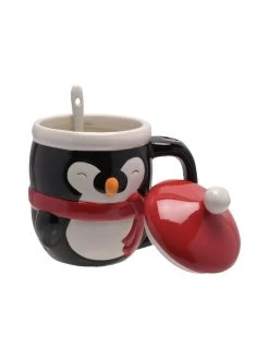 Very Home Lidded Penguin Mug With Spoon -Home Comprehensive VOLEW SQ4 0000000029 MULTI SLd2