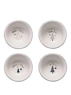 Very Home Set Of 4 Christmas Dipping Bowls