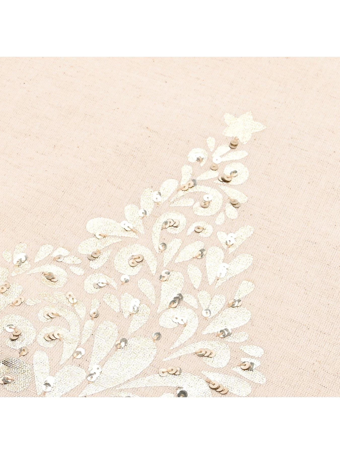 Very Home Christmas Table Runner With Embroidered Tree - Natural/Gold 5 Very Home Christmas Table Runner With Embroidered Tree - Natural/Gold - Image 3