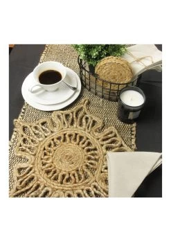 Esselle Naturelle Severn Jute Star Crochet Placemats – Set Of 2