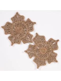 Esselle Naturelle Severn Jute Star Crochet Placemats – Set Of 2 -Home Comprehensive VOVNK SQ4 0000000099 N A SLd2