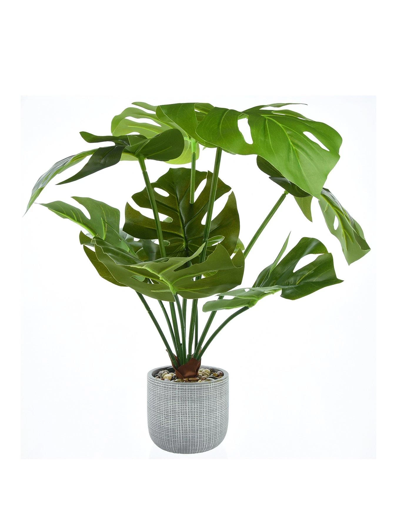 Very Home Large Faux Cheese Plant In Round Planter 3 Very Home Large Faux Cheese Plant In Round Planter