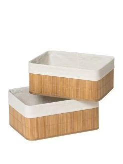 Premier Housewares Set Of Two Kankyo Bamboo Storage Boxes